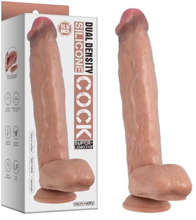 vscnovelty® Dual-Layered Nature Feel - Silicone Dildo - Super lang 29 cm