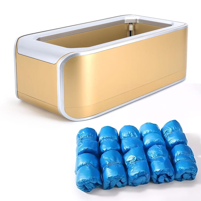 Distributeur automatique de couvre-chaussures - Machine de couvre-chaussures avec 200 couvre-chaussures antidérapants jetables 100pcs or