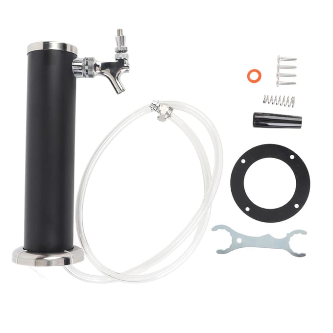 Tapzuil van roestvrij staal met enkele tapkraan 3 inch kolom Tapzuil tapbierdispenserkit voor zwart