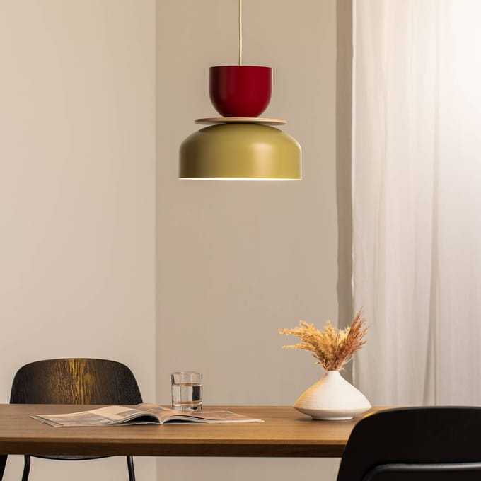 ALDEX Hanglamp Uto, beige-bruin/donkerrood, Ø 30 cm, metaal