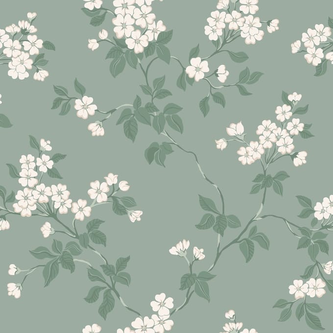 Duro Vliesbehang 679-02 - Blommor & Blad - Botanisch Groen - 53cm x 10.05m