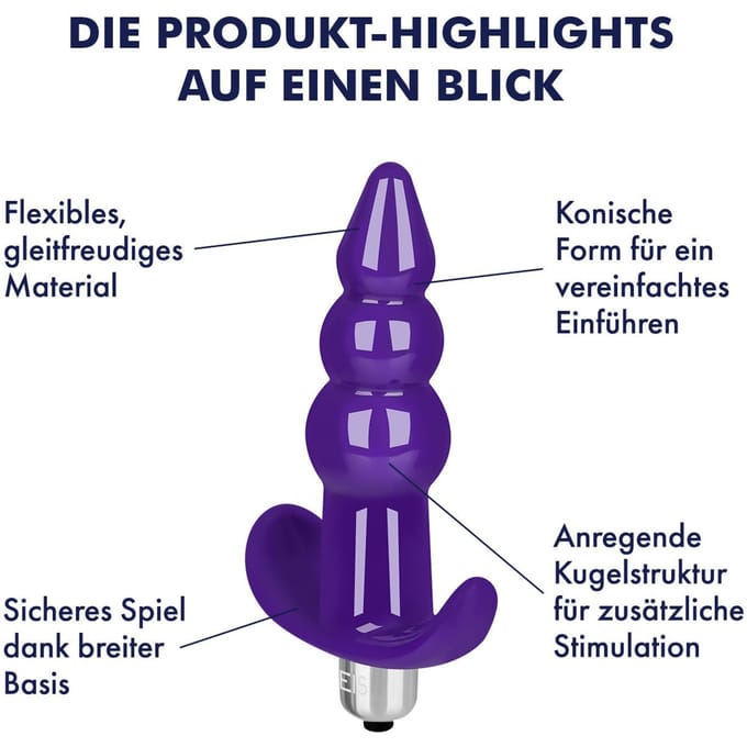 Anale vibrator met bolstructuur, 10,8 cm