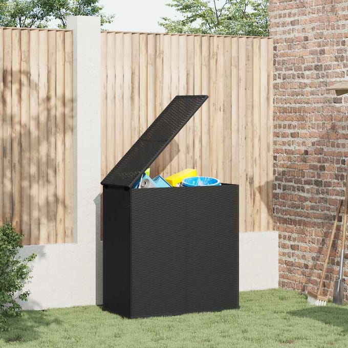 vidaXL - Tuinbox - 100x49x103,5 - cm - polyetheen - rattan - zwart