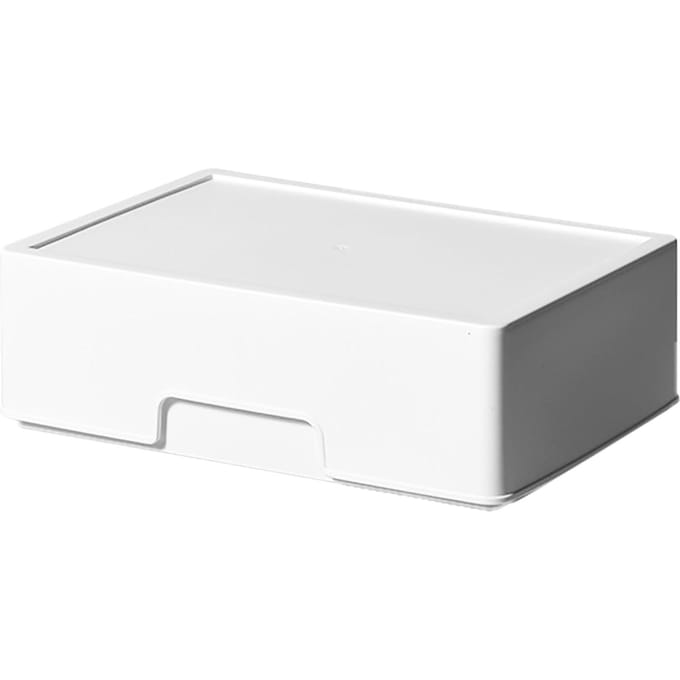 Plastic Opbergdoos met Deksel Labelvak Multifunctionele Lade Organizer Bak voor Make-up Schrijfwaren white