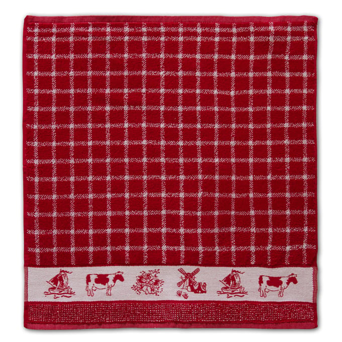 DDDDD Dutchie Keukendoek - Set van 6 - Katoen - Gestreept - 50x55 cm - Rood