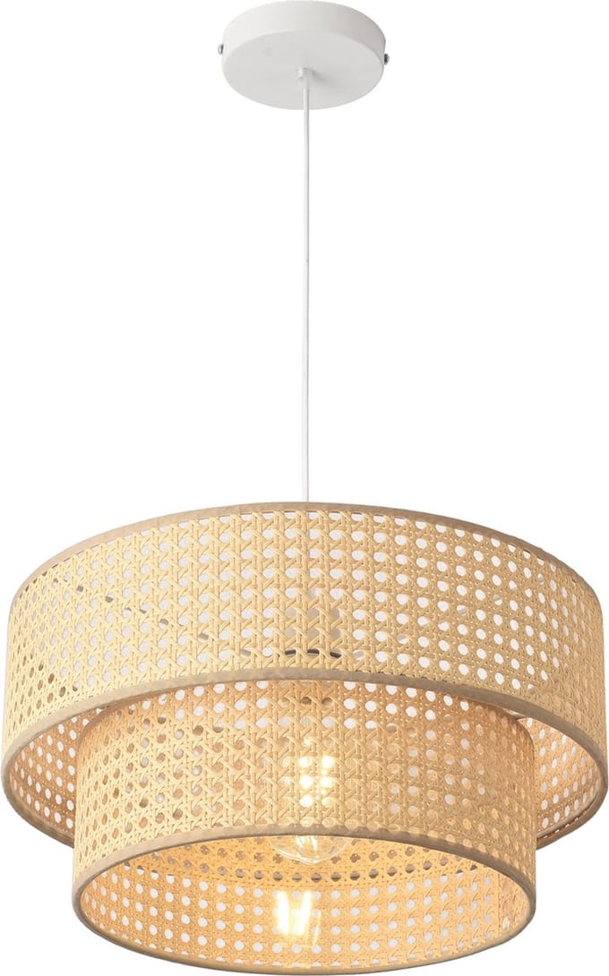 Design hanglamp Ascot 12xØ40 cm E27 wit rotan look lux.pro