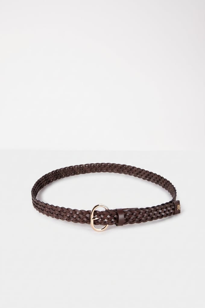 Tommy Hilfiger Th Chic 2.5 Woven Leather Belt Rich Walnut Größe: 95 | Gürtel Outlet | Damen | Braun