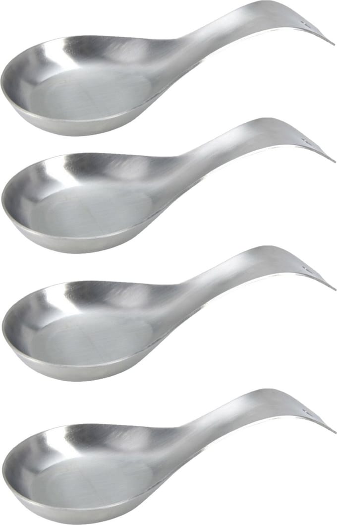 Excellent Houseware Amuselepel - 4x - Serveren kleine hapjes - rvs - 20 cm