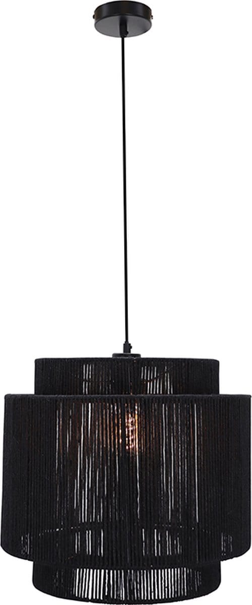 Olucia - SANNY - Hanglamp - Zwart - Vorm: Rond