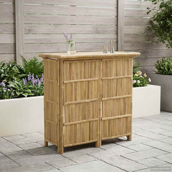 vidaXL Buiten Bartafel Naturel 115 x 55 x 105 cm Bamboe