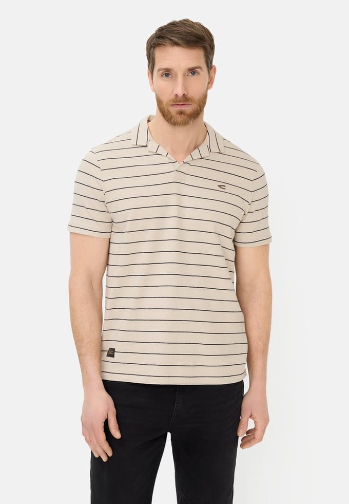 camel active Poloshirt met contrasterende details - Maat - Beigemenswear-S