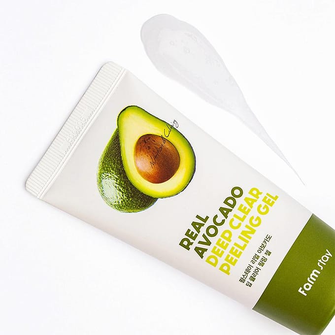 Farm Stay Gel Peeling Nettoyant Profond à l'Avocat Réel 100ml + CADEAU ALEATOIRE white