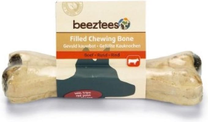 Beeztees gevuld kauwbot met pens - hondensnack - 1x15cm