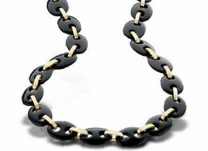 Orphelia Collier Black Agate 43 Cm Zilver 925 NEC-1390-B