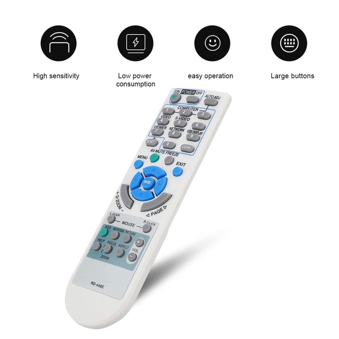 Télécommande universelle multifonction longue distance pour projecteur NEC RD-448E white