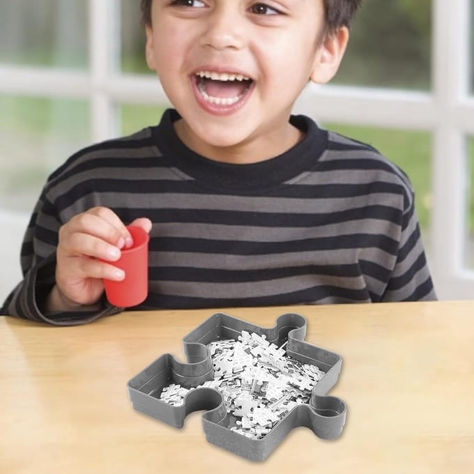 Puzzel Opberg Organizer - Sorteerschalen Set - Puzzels Sorteren - Modulair Stapelbaar - 6 Schalen - Grijs