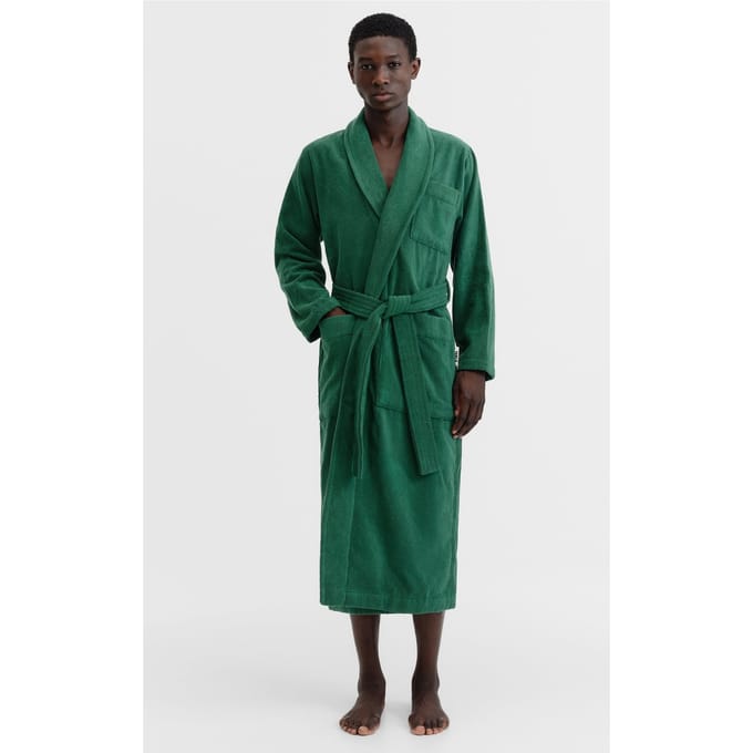Tekla Unisex Classic Bathrobe Teal Green Größe: XS | Bademäntel Outlet | Unisex | Cyan