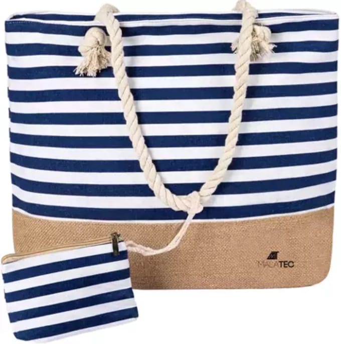Malatec Grote Strand-/Picknicktas - Maritieme Stijl voor een Stijlvolle Zomer