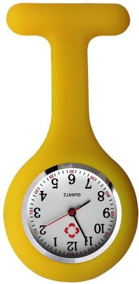 Fako® - Verpleegstershorloge - Zusterhorloge - Siliconen Uni - Geel