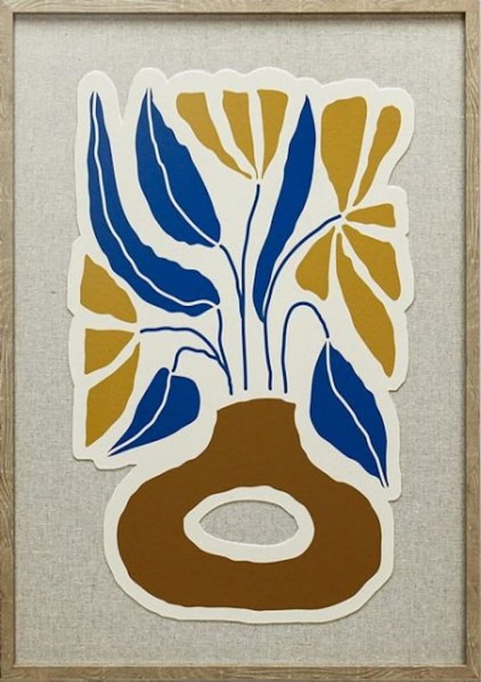 HomeBound by KY | Schilderij vaas met bloemen | wandpaneel