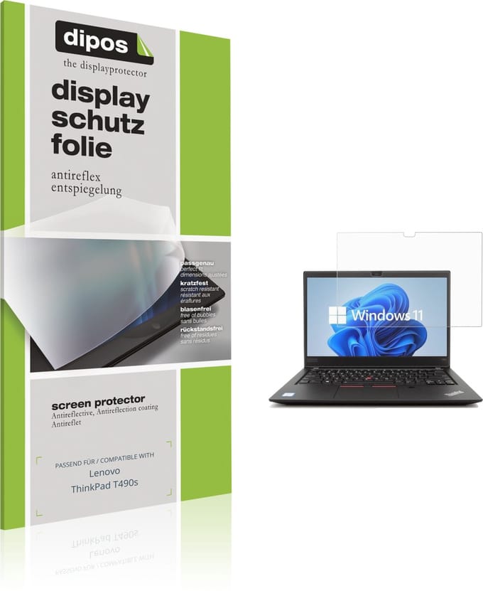 dipos – 2x Matte Beschermfolie geschikt voor Lenovo ThinkPad T490s | Krasbestendige & antireflecterende Screenprotector Ultra-Thin