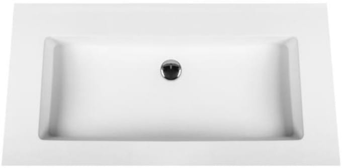 Bagnotti Beta Solid Surface Enkele Wastafel - 60cm - Zonder Kraangat - Acryl Wit