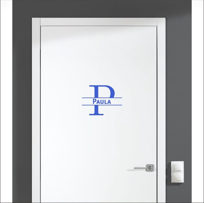 Deursticker Met Naam -  Paula - Blauw