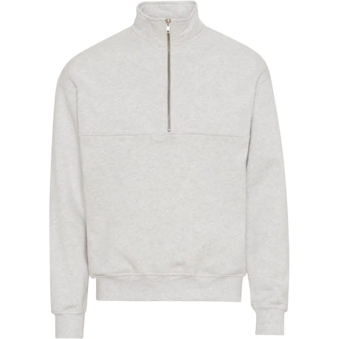 Sweatshirt 1/4 rits Colorful Standard Organic snow melange