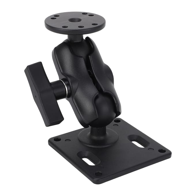 Support à double boule avec deux plaques Bras à double rotule en aluminium avec adaptateur à boule de taille C de 1,5 pouce pour black