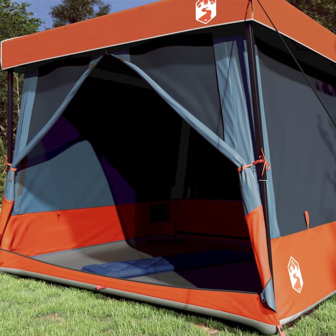 vidaXL - Kampeertent - Set - 2 - st - 5-persoons - Grijs - en - Oranje