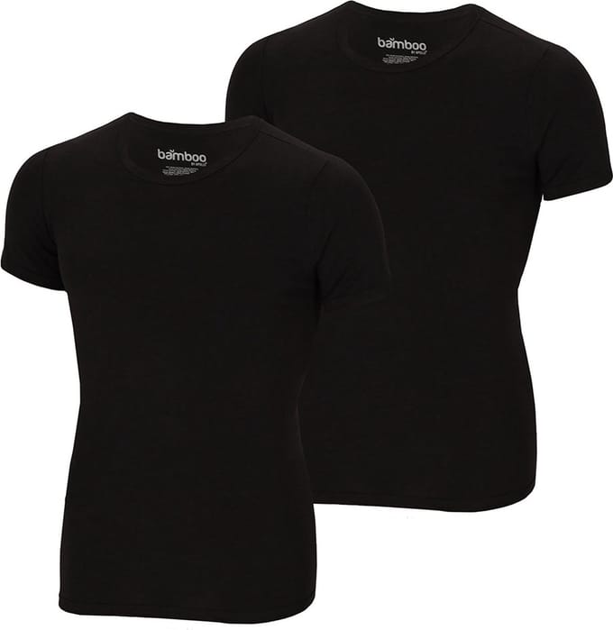 Apollo heren T-shirt Bamboe - Ronde Hals- 2-pack - Zwart - L