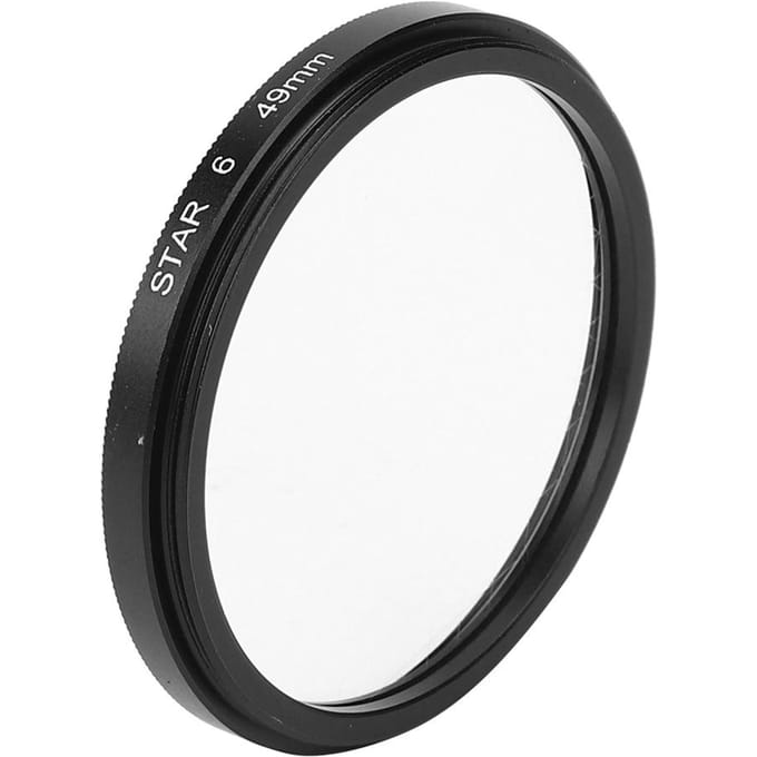 Junestar Sterfilter 49mm Accessoire voor Canon Camera Lens 6 Lijn Sterlicht Nachtopname black