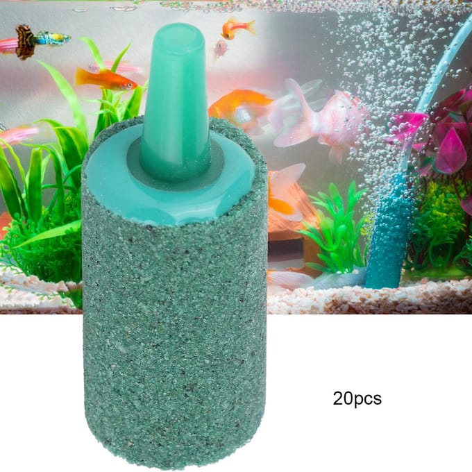 20 STUKS Groen Zandsteen Cilinder Aquarium Zuurstofpomp Beluchting Luchtsteen Vis Tank Belletjes Stenen blue