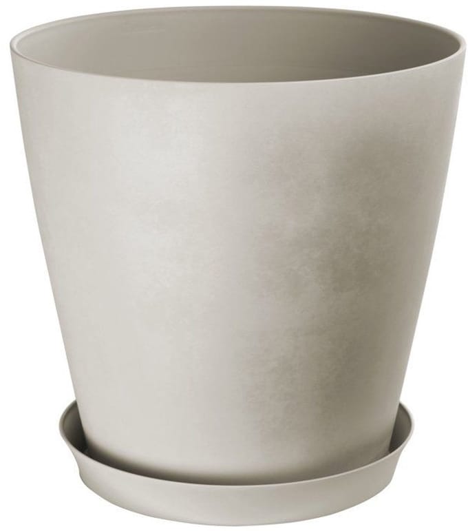 Bloempot Swing Cone - Kunststof - Witsteen - Diam.42xh41cm