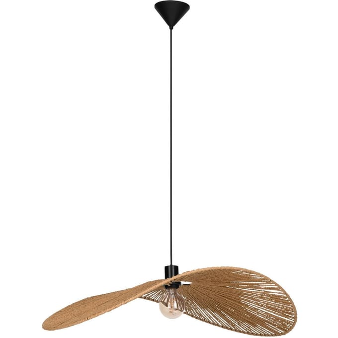 EGLO Hanglamp Siruela, 80 x 60 cm, bruin, papieren snoer, E27