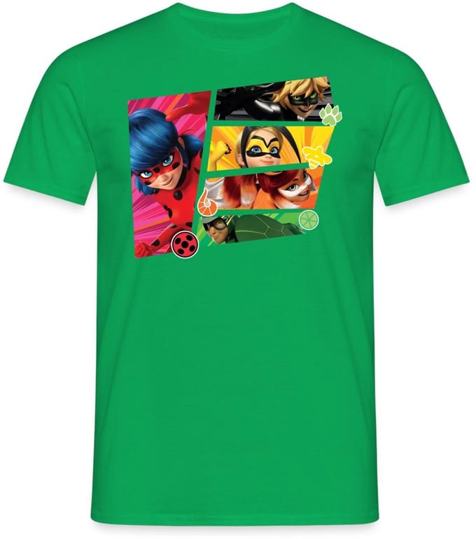 Miraculous Superhelden Ladybug Chat Noir Vesperia T-Shirt Heren