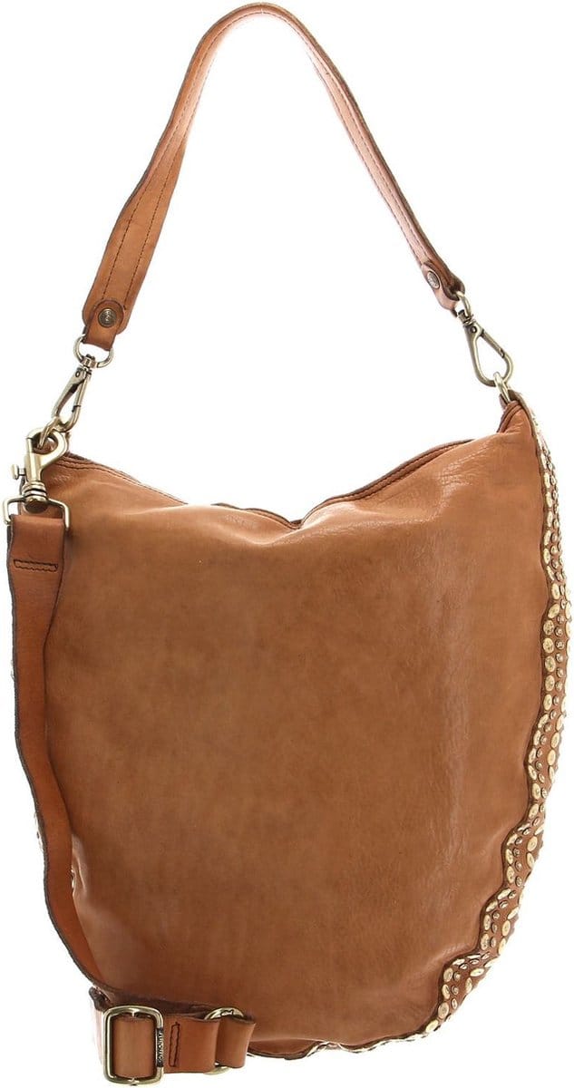 CAMPOMAGGI Leren Schoudertas Shoulder Bag Cammello Bruine