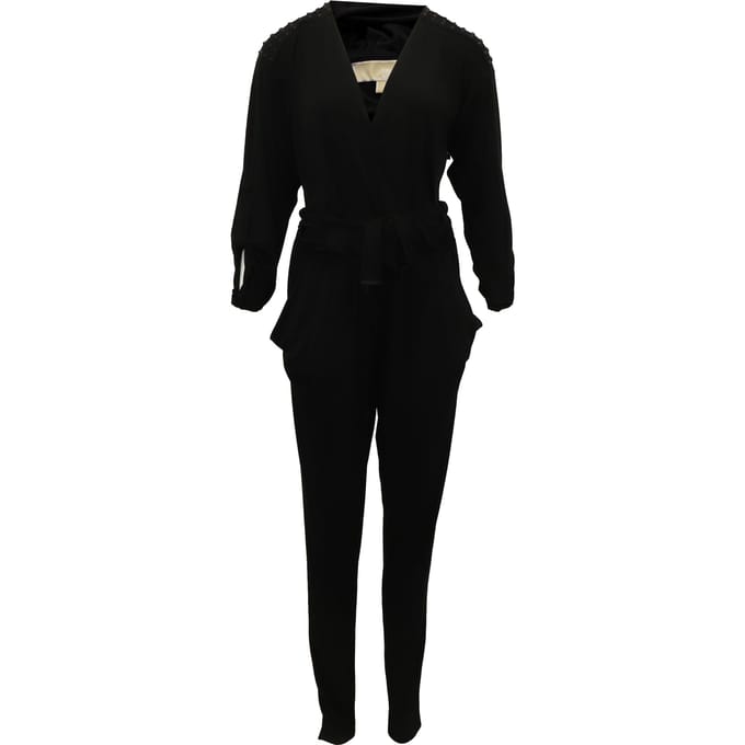 Michael Kors jumpsuit van stretchjersey met studs in zwart polyester