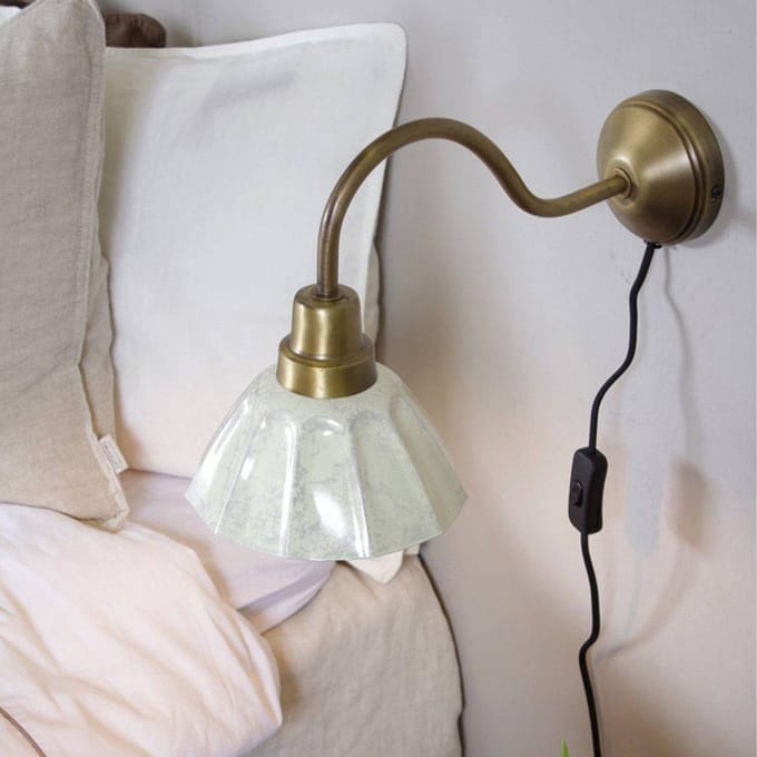 PR Home Wandlamp Ester, naturel wit, uitsteeklengte 34 cm, metaal