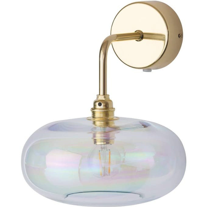 EBB & FLOW wandlamp Horizon, helder, glas, Ø 21 cm