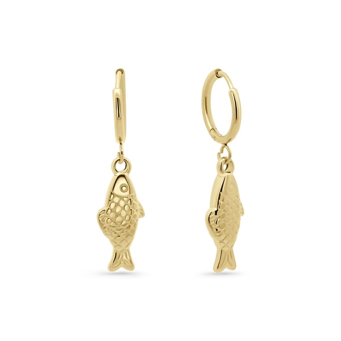 8CE-70613 - CO88 Collection – Oorbellen vis – goudkleurig