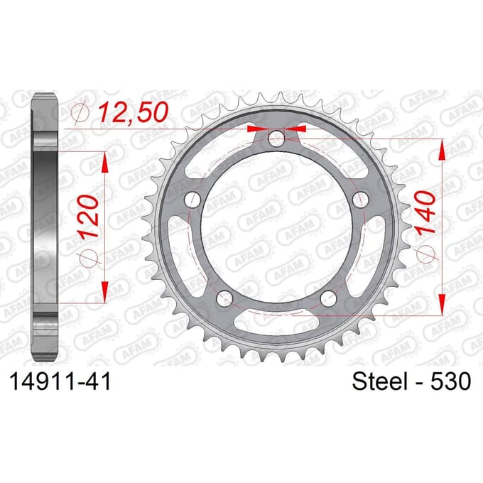 Stalen tandwiel Afam 530 41 dents