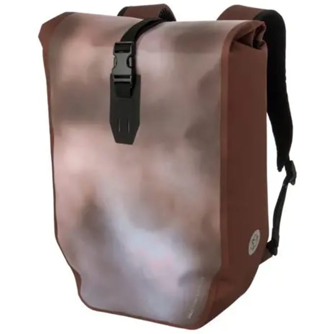 AGU Clean - Fietstas en Rugzak - 21L - 100% Waterdicht - Laptopvak 14 inch - Click'nGo Bevestiging - 3M Reflectie - Bruin