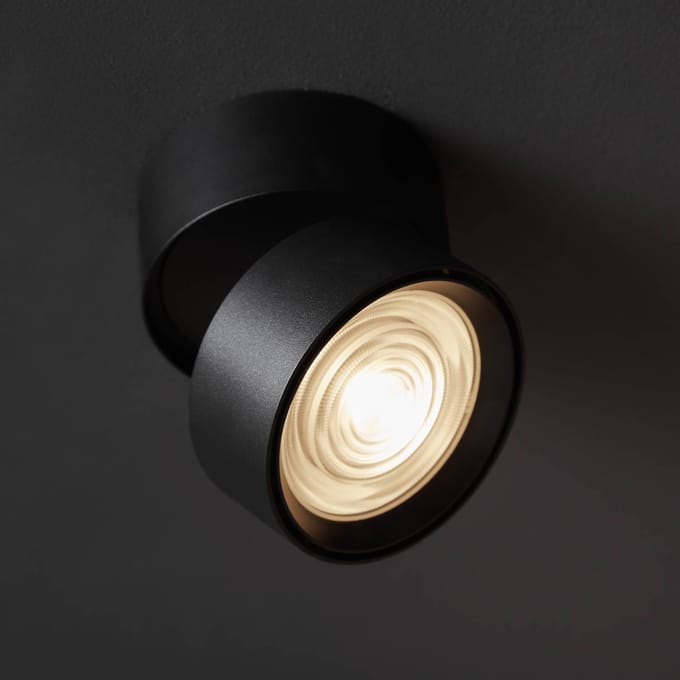 LOOM DESIGN Ray LED plafondspot Ø9,3cm 13W zwart