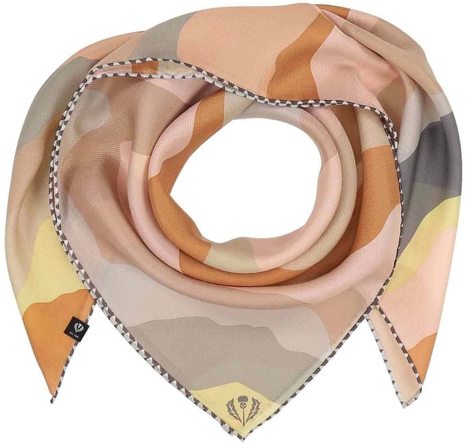 FRAAS sjaal Silk Crepe Scarf In Wave-Design Sand veelkleurig