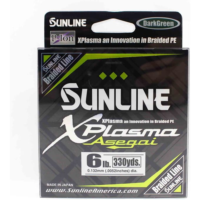 Sunline PE Line Asegai Xplasma 330yds PE 0,6 6lb Vert Foncé (6865) vert foncé