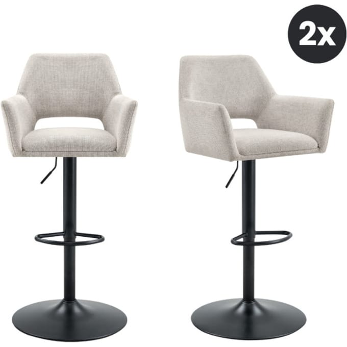 Multifurn 2x barkruk tess draaibaar linnen