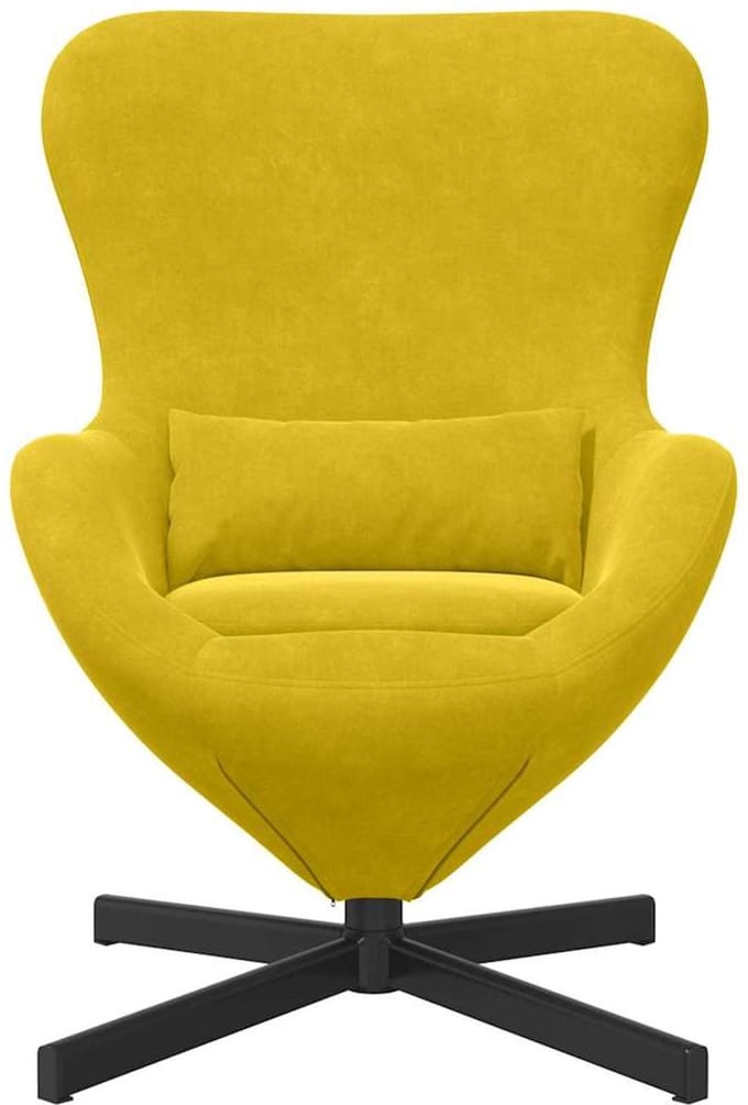vidaXL - Eivormige - stoel - Geel - 63 - x - 73 - x - 90 - cm - Fluweel