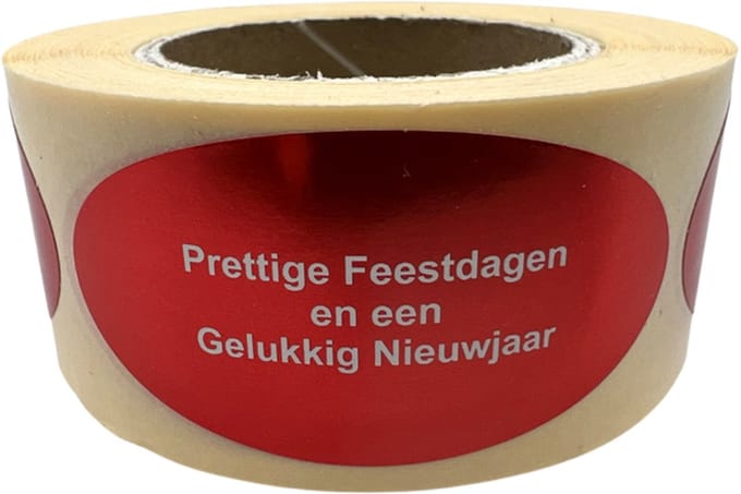 Kerststickers 250 stuks - Rood - Wit - Kerstetiket - sluitzegel - chique inpakken
