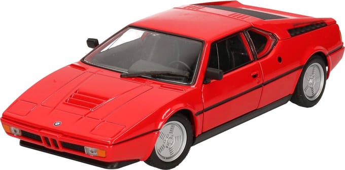 Welly Modelauto BMW M1 rood - Schaalmodel 1:24 - 18 x 7 x 5 cm